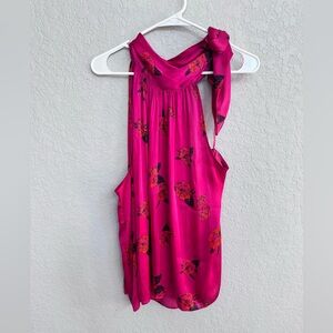 Banana Republic Fuchsia Floral Sleeveless Blouse